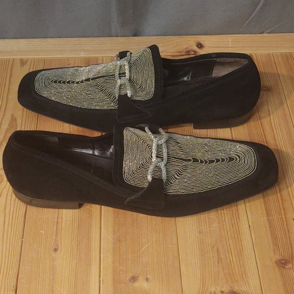 Cesare Paciotti Suede & Beaded Design UK 11 US 12